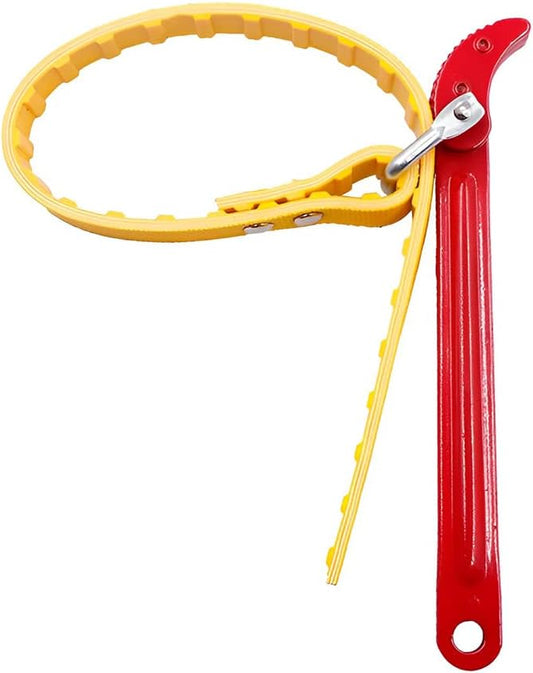 AUCELI Belt Type Oil Filter Wrench, Adjustable Strap and Steel Handle Removal Hand Tools Engine Box Motorcycle, Multi-Purpose Auto Car Repair Spanner, Universal Extractor Tool for Oil Filter and Pipe