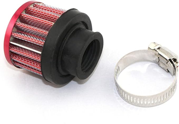 4 Pack ID I inch (25mm) Air Intake Filter with Clamp, Universal Car Air Intake Filter 1" Inlet, Red