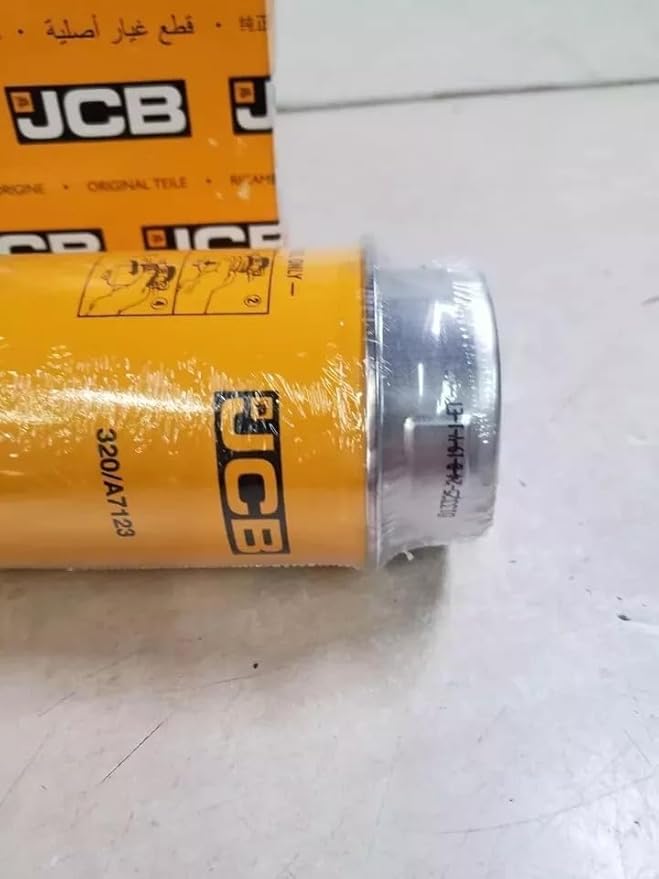 Genuine Fuel Filter Compatible with JCB 320/A7123/7088 – OEM Replacement for Backhoes, Excavators & Loaders – Heavy-Duty Alloy Steel Canister, Yellow