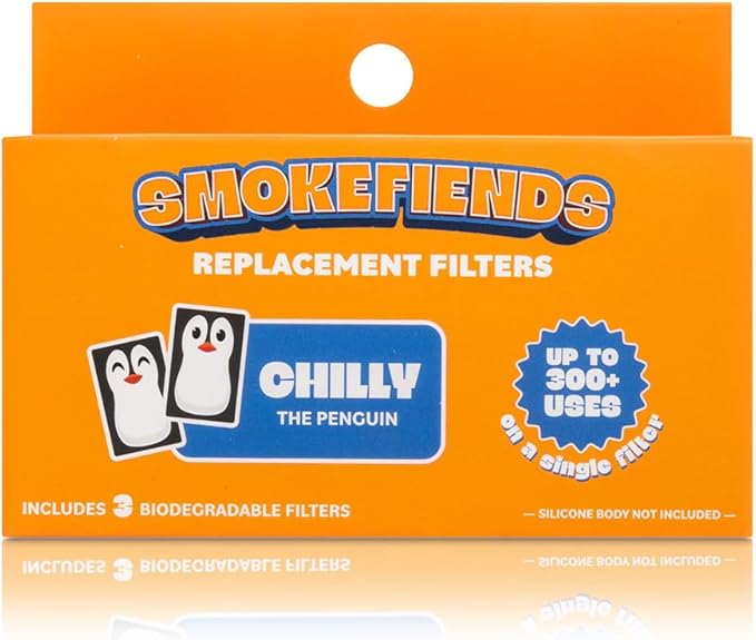 3 Pack Replacement Filters | Discreet HEPA & Carbon Filtration | Biodegradable & Up to 300+ Uses (Chilly Penguin) | Packaging May Vary