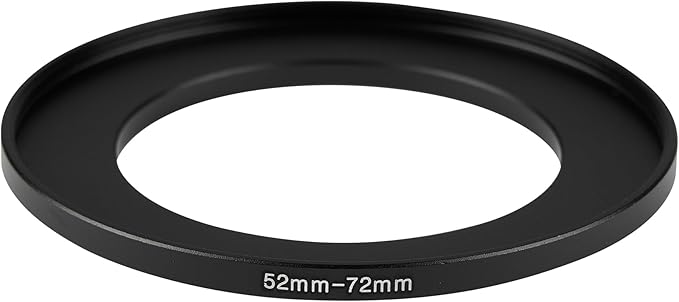 52-72mm Metal Step-Up Ring Adapter Compatible with Mirrorless Cameras DSLR Lens, UV CPL ND Filter Thread Converter, Black