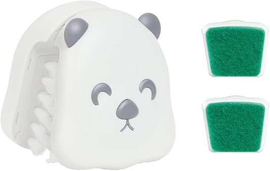 CQT BladeBrush Knife and Cutlery Cleaner Brush Bristle Scrub Kitchen Washing Non-Slip,B002-1 Changeable Scrub Head and Scouring Pad (White)