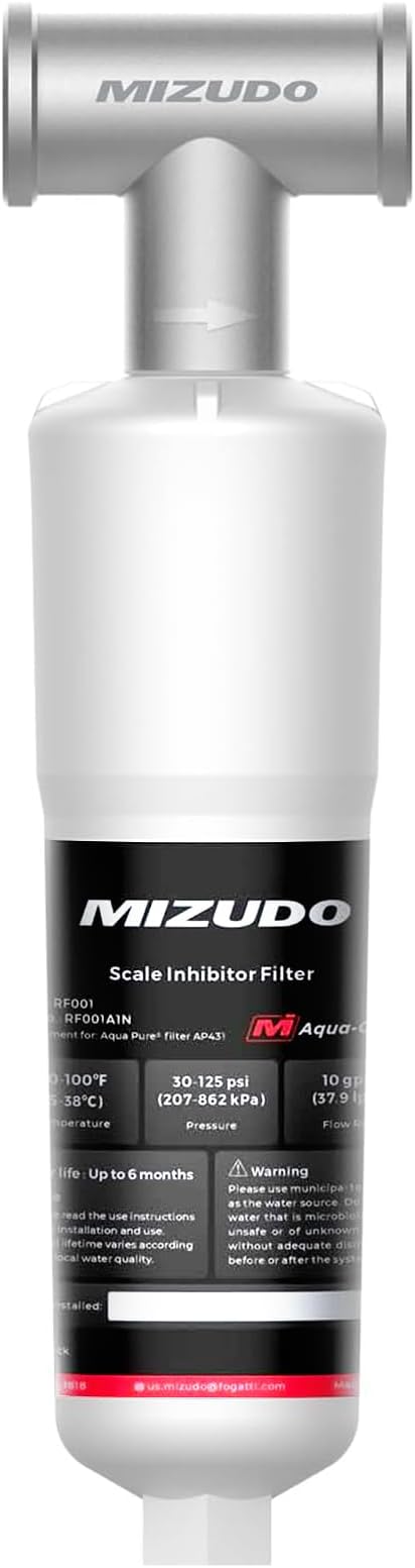Whole House Scale Inhibitor, MIZUDO AP431 AP430SS Water Softener System, Prevent Scale Build Up On Hot water Heater, Pipes and Boilers