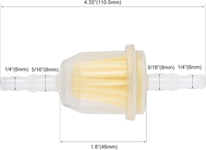 AM116304 Fuel Filter for John Deere GY20709 for Kohler 25 050 22-s for Gravely 21541500 for 1/4" and 5/16" Fuel Line Replaces 71-5960 Pack of 5 with 10 Clamps