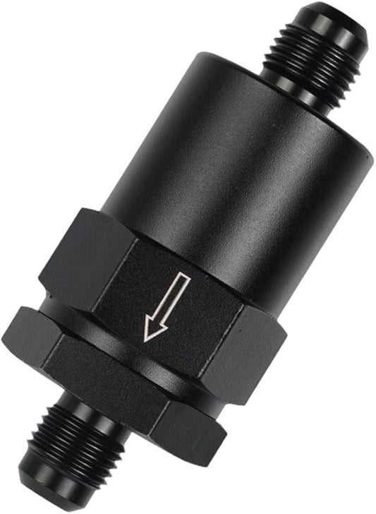 Automotive Tuning Inline Fuel Filter with AN6 Fittings and 30 Overfilter for EFI and Carburetor Systems
