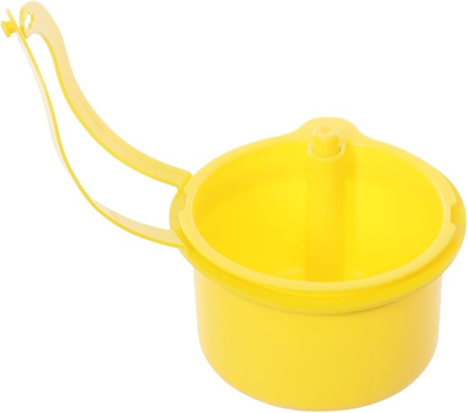 JOMCYDM Kitchen Sink Basket, Faucet Hanging Draining Basket, Kitchen Waste Catcher Hands-Free Press to Empty, Prevents Clogs & Messy Scraping (Yellow)