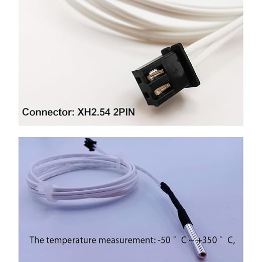 3Pcs 3D Printer HT-NTC100K Thermistor, Ender 3 Thermistor Upgrade NTC 100K 3950 Thermistor Sensor 3x15, XH2.54 2Pin Compatible for Ender 3 v2, Ender 5, CR-10 Series V6 Volcano 3D Printer Hotend,