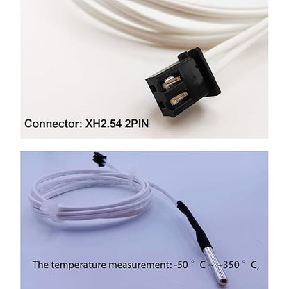 3Pcs 3D Printer HT-NTC100K Thermistor, Ender 3 Thermistor Upgrade NTC 100K 3950 Thermistor Sensor 3x15, XH2.54 2Pin Compatible for Ender 3 v2, Ender 5, CR-10 Series V6 Volcano 3D Printer Hotend,