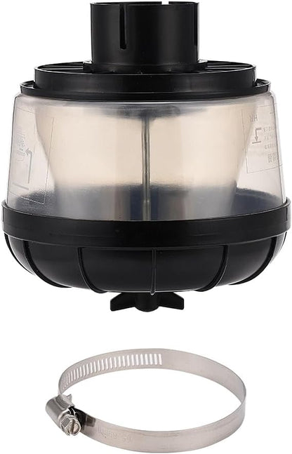 Air Snorkel Head Air Ram Sand Cup for Tractor Excavator Wheel Loader, 2.6 Inch Inlet Airflow Fresh Air Intake Top Pre-Cleaner Replacement, with Pipe Clamp Hoop Clip Ring