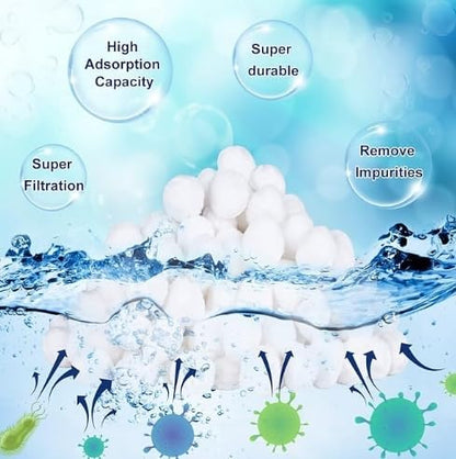 3 lbs Pool Filter Ball, for Swimming Pool Sand Filter, Lightweight Reusable Eco-Friendly Fiber Filter Ball, Replaces 100 lbs Pool Filter Sand (3 lbs)
