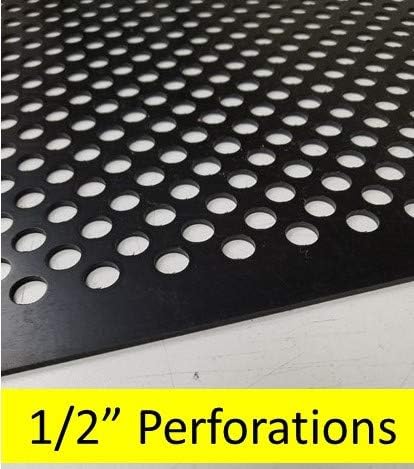 2'x2' Black Plastic Perforated Tile, 3 Pack, with 1/2" Holes