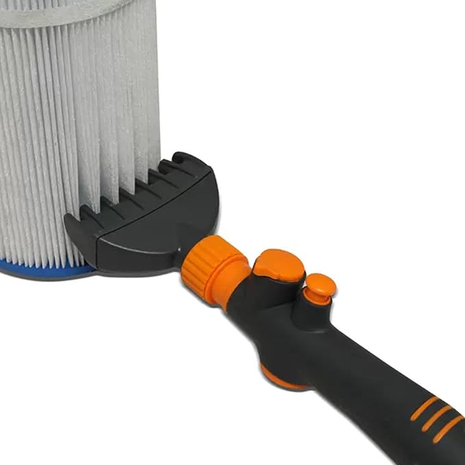 Pool Filter Cartridge Cleaner Tool | Quick Handheld Heavy Duty Cleaning Brush - Pool & Spa Filter Cartridge Cleaner | for Garden Hose Spa Hot Tub Leaves Debris