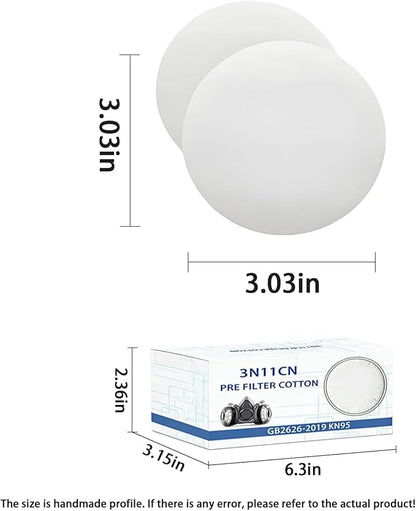Respirator Cartridges’ 40PCS Spare Dust Pads, Respirator Mask's Filter Cotton, Compatible with Half Face Spray Paint Mask Circular Filters for Painting, Sanding, Construction and Dust