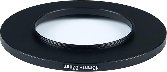 43mm to 67mm Step-Up Ring Filter Adapter for All Brands UV ND CPL Metal Ring Step-Up Rings Adapter Filter (43mm-67mm)
