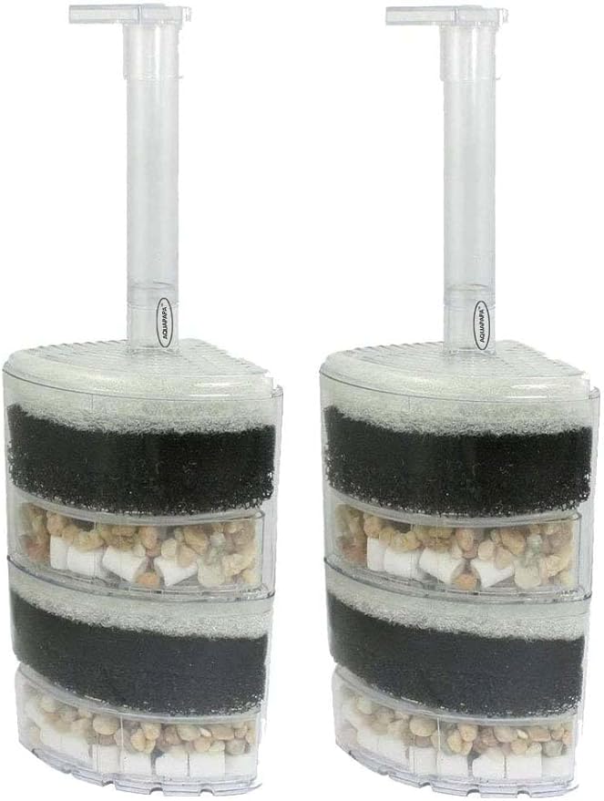 Corner Filter Up to 40 Gal ea. Air Driven Bio Sponge Ceramic for Fry Shrimp Fish Tank Aquarium