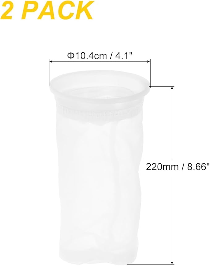 PATIKIL 4" IBC Lid Filter 2 Pack 210mm Long Washable Nylon Fine Mesh Filter IBC Tank Container Accessories for Rainwater Tank Rain Tank Ton Barrel Cover