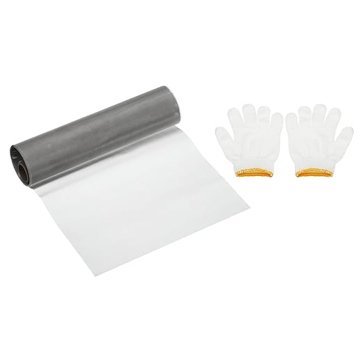 PATIKIL 40" L x 10" W Woven Wire Mesh, 100 Mesh 304 Stainless Steel Air Vent Filter Screen with Gloves for Window Security Vent Cover Filtration Animals Fence