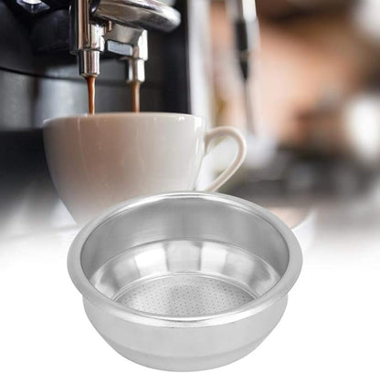 Fdit 58mm Stainless Steel Coffee Filter Basket Single Layer Double Doses Filter Coffee Machine Replacement Parts