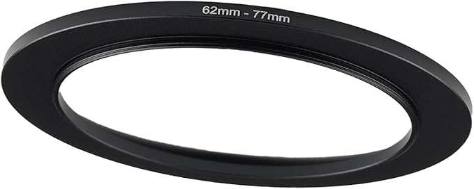 62mm to 77mm Step-up Adapter Rings Filter Adapter Black Metal Step Down Filter Ring Adapter Compatible with All Brand UV CPL ND Camera Lens Filter Stepping Rings (62mm-77mm)