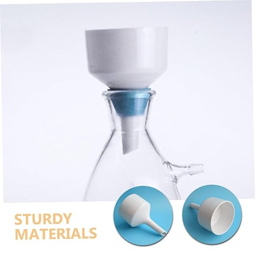 Veemoon 2pcs Buchner Funnels Set 100ml and 60ml White Scientific Filter Funnels for Laboratory Liquid Transfer Wide Mouth Filling