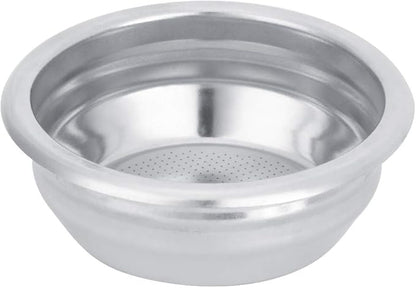 Coffee Filter Basket, 58mm Single Double Porous Filter Bowl Basket Semi Automatic Coffee Machine Bottomless Handle Filter for Portafilter Coffee Machine (For two persons)