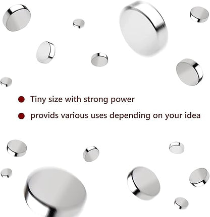 rhinocats 60Pcs Small Magnets, Mini Variety Magnets for 3D Printing,4 Different Sizes, Multi-Use for Miniatures, DIY, Office, Hobbies, Crafts and Science
