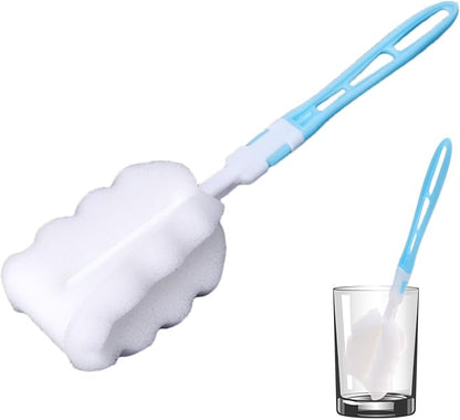 360° Rotatable Head Soft Bottle Brush - Foam Bottle Brush | Non-Scratch Washing Scrubber Cleaner | Foam Brush for Tumblers | Bottle Soft Brush | Baby Bottle Sponge Brush | Easy Clean Sponge Brush