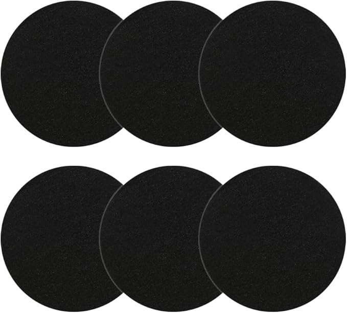 Kitchen Compost Bin Charcoal Filter 7.25 Inch Diameter Extra Thicker & Bigger-Over 3 Years Supply- Longer Lasting Activated Charcoal Odor Trapping Filters (0.4inch/10mm Thickness), Round (6 Pack)