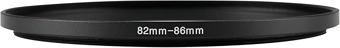 82-86mm Metal Step-Up/Down Ring Adapter Compatible with Mirrorless Cameras DSLR Lens, UV CPL ND Filter Thread Converter, Black