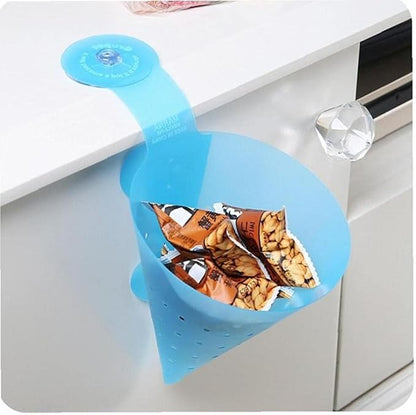 1pc Sink Food Waste Drain Filter Foldable Sink Self-Standing Anti-Blocking Funnel Drain for Leftovers Sorting Random Color