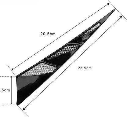 2Pcs Universal Black Cars Auto Vehicle Tuning Air Flow Intake Scoop Bonnet Vent Cover Hood Trim Decoration Exterior Accessories