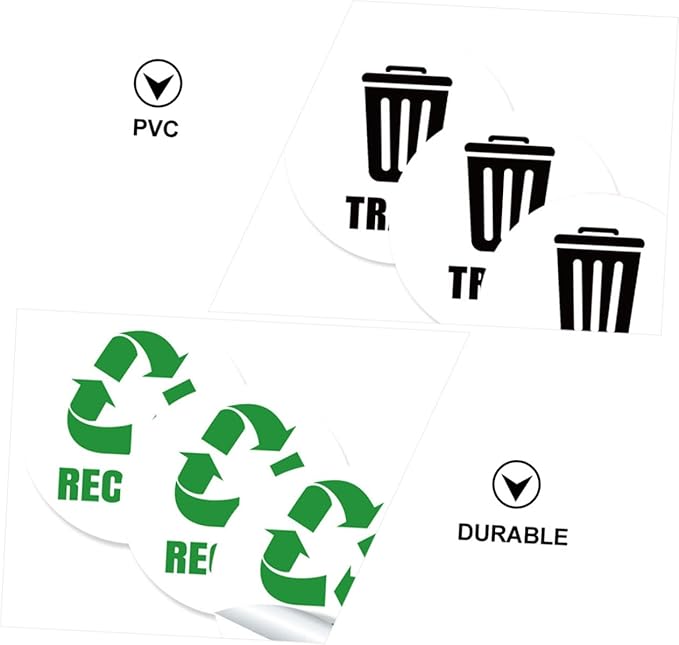 Garbage Classification Labels Self-Adhesive Bin Stickers for Trash Can Waste Sorting Decals for Home