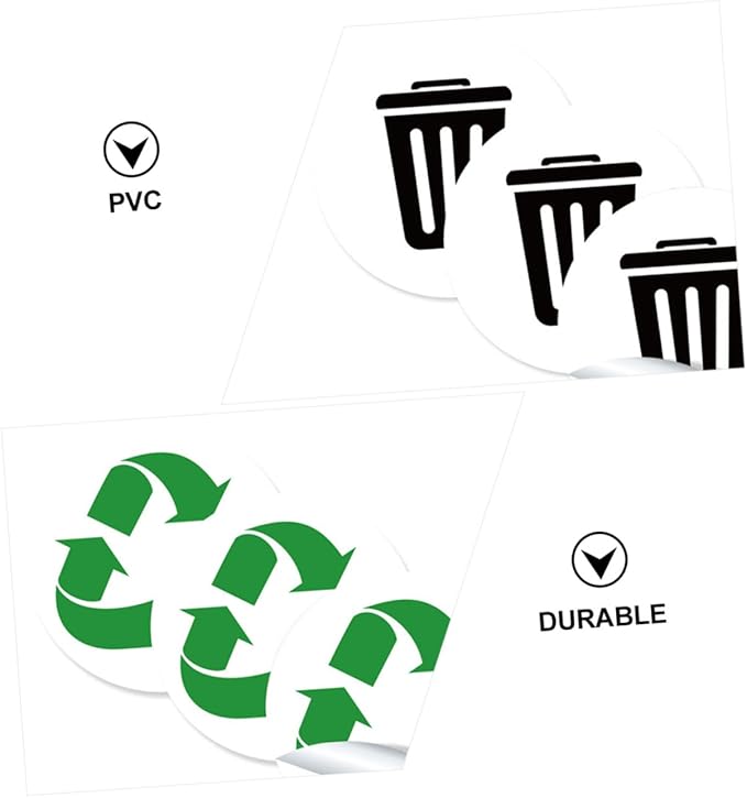 Garbage Sorting Stickers Set 6 Self-Adhesive Waste Classification Labels for Trash Cans Colorful Design for Home Recycling