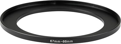 67-86mm Metal Step-Up/Down Ring Adapter Compatible with Mirrorless Cameras DSLR Lens, UV CPL ND Filter Thread Converter, Black