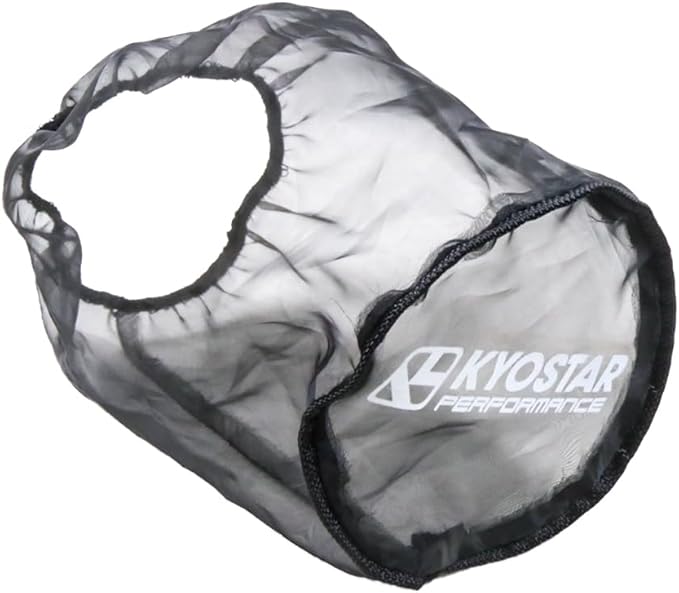 KYOSTAR Universal Air Filter Cover for Car Cold Air Intake Systems, Flexible Air Filter Sock for Cone High Flow Air Filter, Dustproof Washable High-Flow Air Cleaner Wrap, 5.9" Height & 6.1" Diameter.
