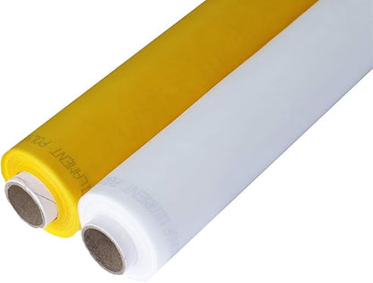 Silk Screen Printing Mesh, 100/110/120/140/160/180/200/250/300Mesh, White Yellow for Screen Printing Machine Equipment Accessories, Filter Painting, Polyester Fabric (110M/43T White)