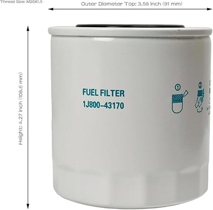 Fuel Filter 1J800-43170 1J800-43172 for Kubota KX040-4CA L3301DT L3301F L3560DT L3901DT L3901F L4060DT L47 L4701DT L4701H M6060HD M62 M7060HD MX4800 MX5200 MX5800 Engine