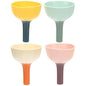 Veemoon 4-pcs Mini Kitchen Funnels with Strainer, Food Grade Liquid and Powder Funnels for Oil, Juice, and Solid Transfer, Portable Narrow Neck Set for Cooking and Bartending