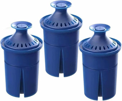 Elite Water Filter Lasting 6 Months-Efficient Long-Life Elite Filter, Replacement for Brita Pitcher Water Filter and Dispensers, Etc.,BPA FREE,3 Count(Blue)