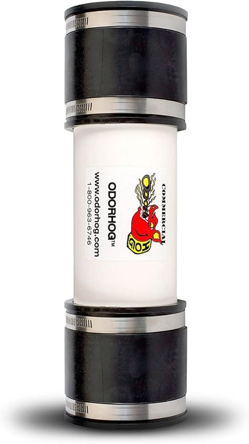 OdorHog Vent Stack Pipe Filter, PVC Inline Model - Removes Outdoor Septic and Sewer Odor Problems (3.0-inch)