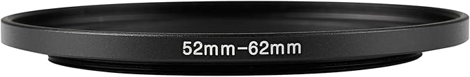 52-62mm Metal Step-Up/Down Ring Adapter Compatible with Mirrorless Cameras DSLR Lens, UV CPL ND Filter Thread Converter, Black