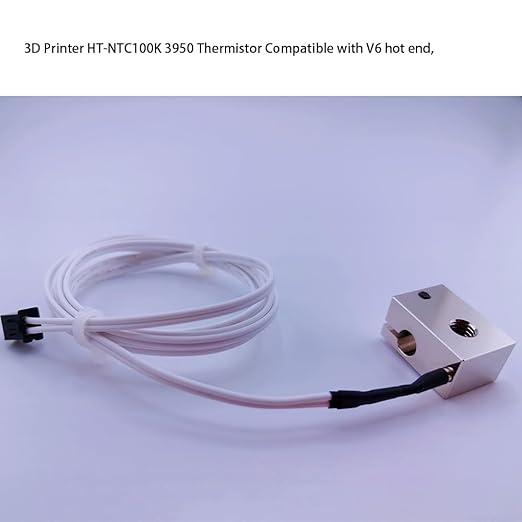 3Pcs 3D Printer HT-NTC100K Thermistor, Ender 3 Thermistor Upgrade NTC 100K 3950 Thermistor Sensor 3x15, XH2.54 2Pin Compatible for Ender 3 v2, Ender 5, CR-10 Series V6 Volcano 3D Printer Hotend,