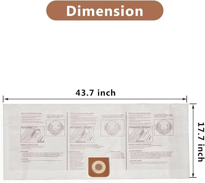17816 Filter for Craftsman Shop Vac Filter 9-17816 Wet/Dry Air Filter fit 5 6 8 12 16 Gallon Vacuum Cleaner, CMXZVBE38749 Vacuum Bags for Craftsman Shop Vac 16 to 20 gallon Dust Collection Bags