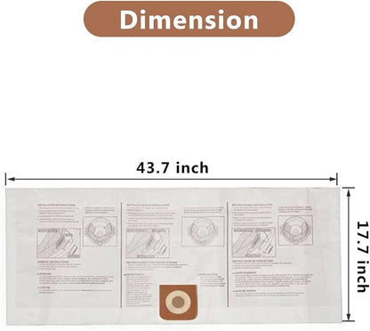 17816 Filter for Craftsman Shop Vac Filter 9-17816 Wet/Dry Air Filter fit 5 6 8 12 16 Gallon Vacuum Cleaner, CMXZVBE38749 Vacuum Bags for Craftsman Shop Vac 16 to 20 gallon Dust Collection Bags