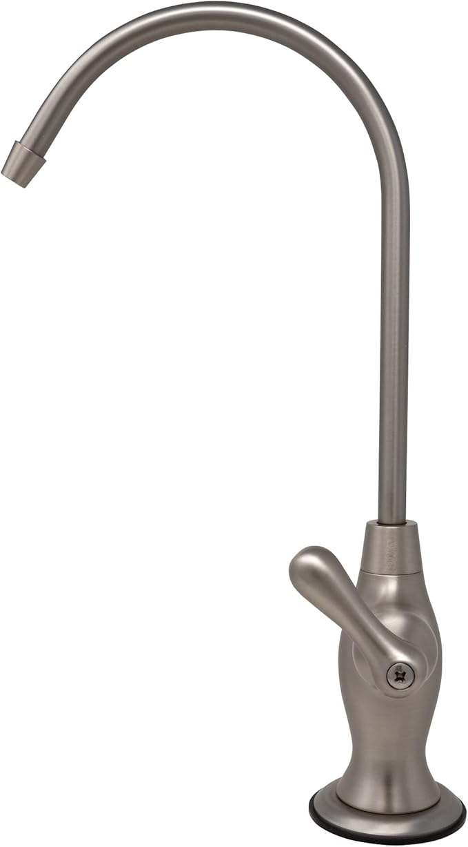 Metpure Non-airgap NSF Certified RO Faucet Reverse Osmosis Drinking Water Filtration System Water Dispenser Spout (Satin Nickel). Vase Style with Faucet Wrench.
