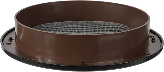 Black 6" Inch Round Ventilation Grille with Insect mesh. (Duct 6Ø / Grille 7Ø) Ventilation Applications. Indoor and Outdoor Soffit Vent Cover. Available 4 Sizes / 4 Colors.