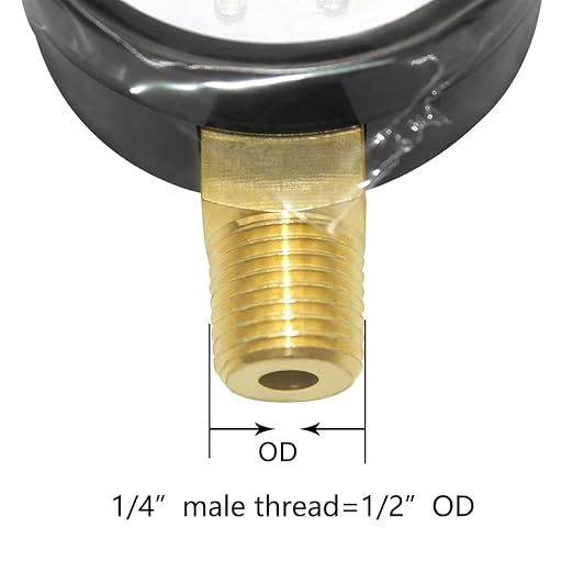 Joywayus Pressure Gauge 0 to 200 PSI Brass 1/4" Male NPT Thread Lower Mount, Multiple Function