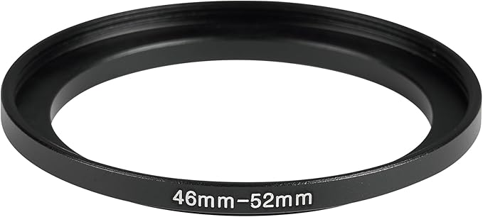 46-52mm Metal Step-Up Ring Adapter Compatible with Mirrorless Cameras DSLR Lens, UV CPL ND Filter Thread Converter, Black