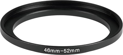 46-52mm Metal Step-Up Ring Adapter Compatible with Mirrorless Cameras DSLR Lens, UV CPL ND Filter Thread Converter, Black