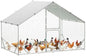 9.8X6.5x6.5FT, Large Walk in Chicken Run Pen Cage, Metal Coop Clearance with Double Door, Chicken Runs for Yard with Cover, Outdoor Cages for Chickens and Range Poultry, Large Chicken Coops